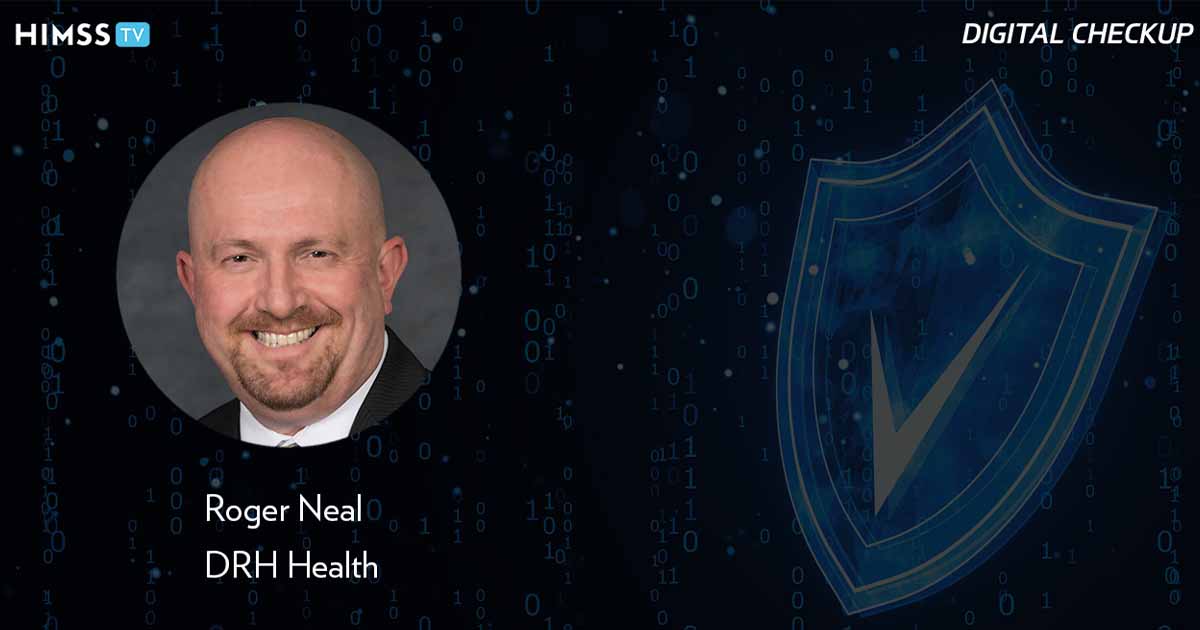 Roger Neal, DRH Health_Digital shield with checkmark and binary code backdrop Photo by peshkov/iStock/Getty Images Plus