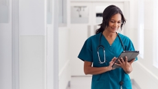 Nurse on a tablet