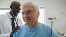 Healthcare provider examining a patient