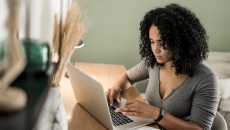 A person using a laptop