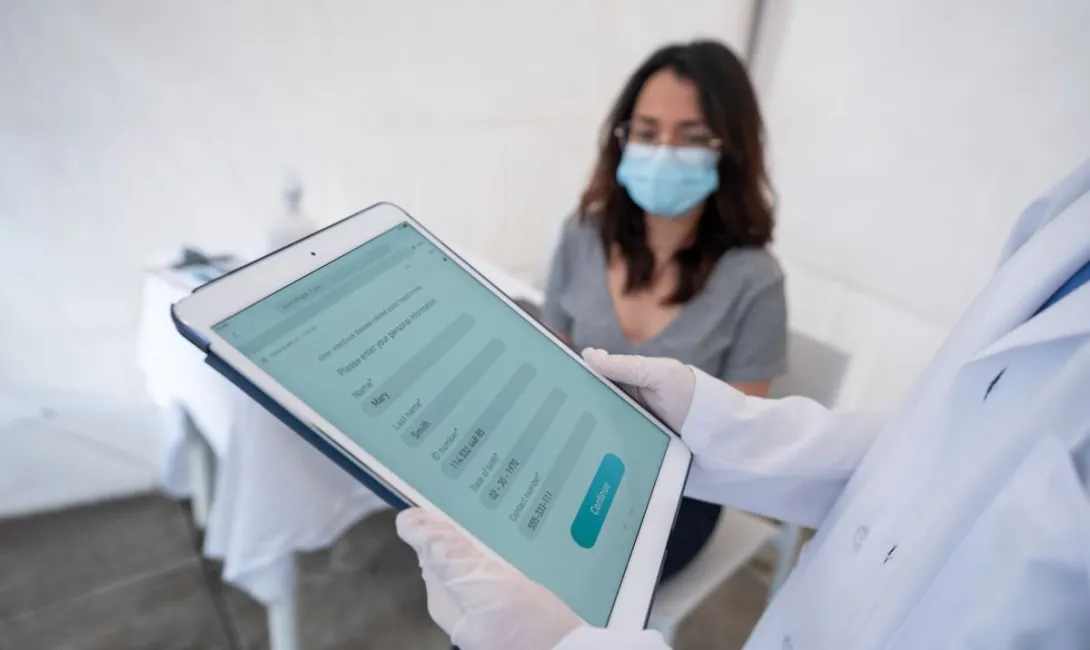 Patient and provider examine digital health metrics