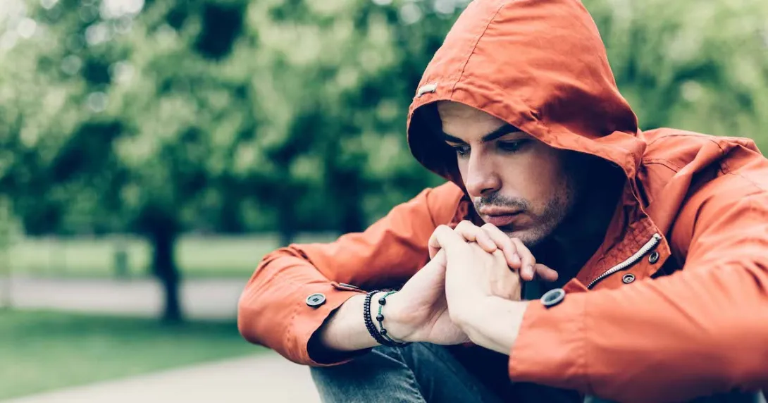 
  Person sitting in a park 
