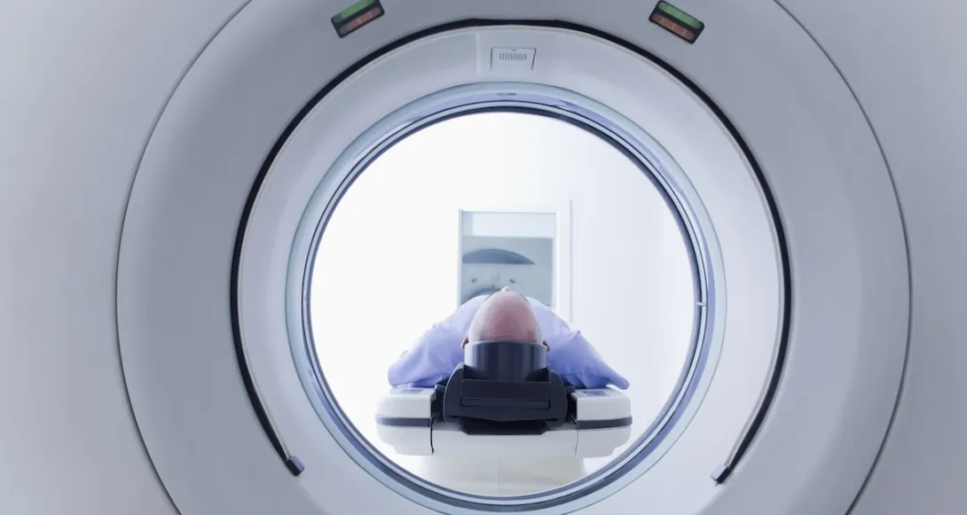 Patient undergoing an MRI