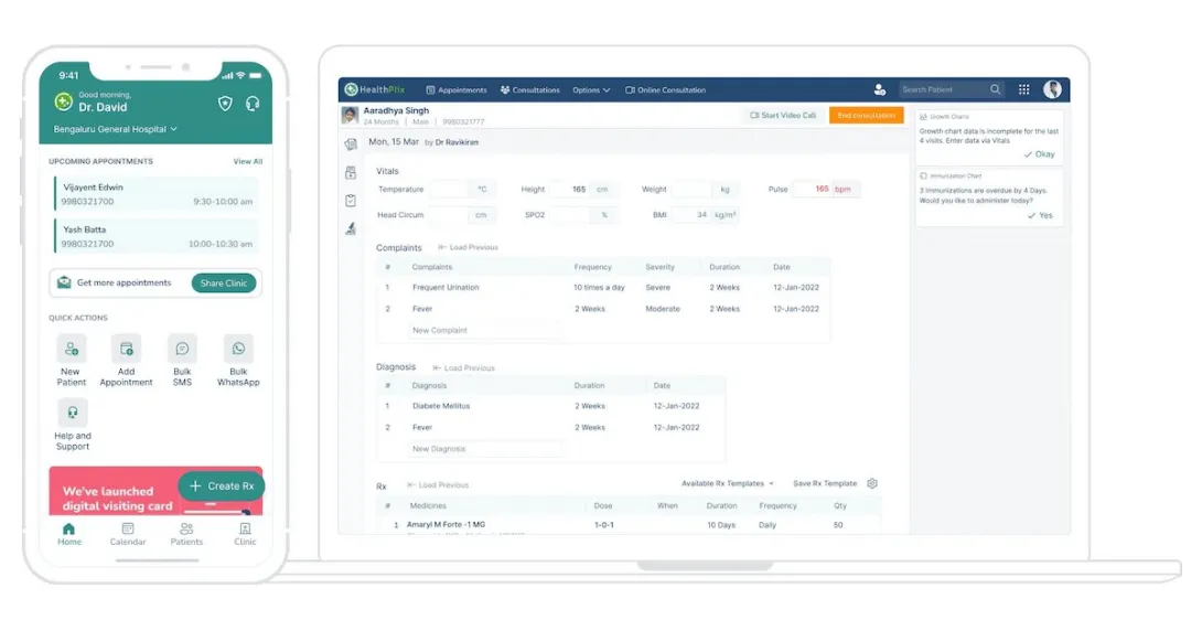 
  HealthPlix EMR software and mobile EMR app

