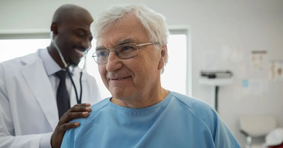 Doctor examining a patient