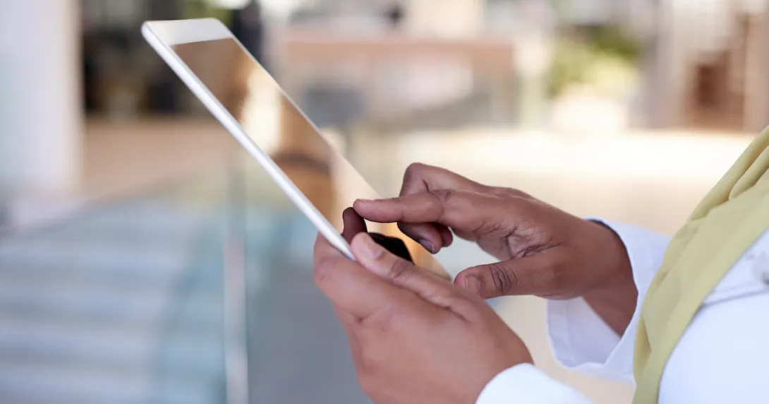 Person on a tablet
