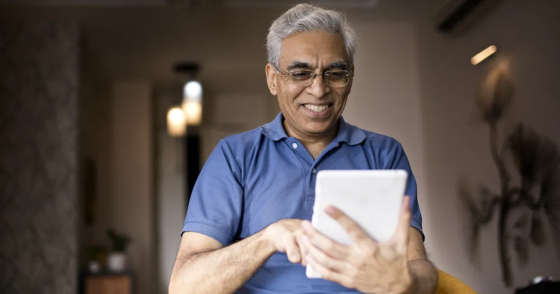 A person using a smartphone
