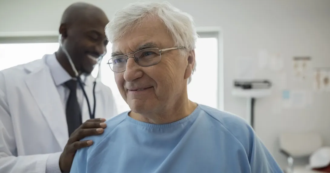Healthcare professional examining a patient Healthcare professional examining a patient